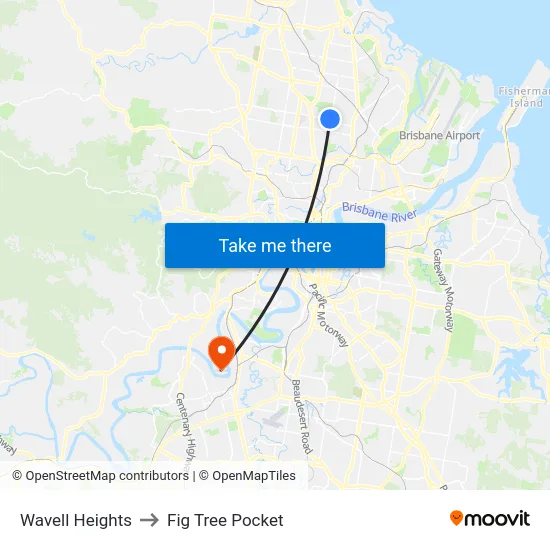 Wavell Heights to Fig Tree Pocket map