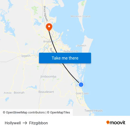 Hollywell to Fitzgibbon map