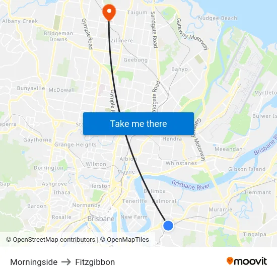 Morningside to Fitzgibbon map