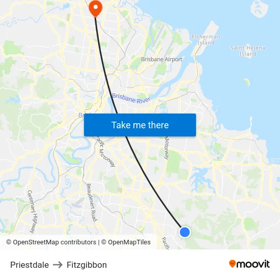 Priestdale to Fitzgibbon map