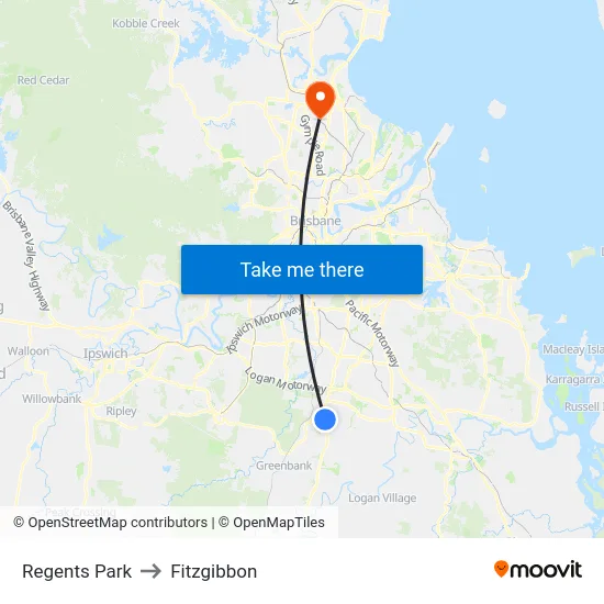 Regents Park to Fitzgibbon map