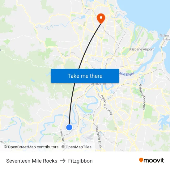 Seventeen Mile Rocks to Fitzgibbon map