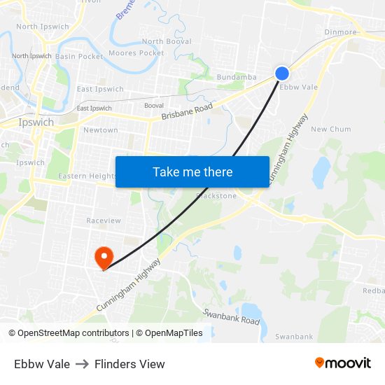 Ebbw Vale to Flinders View map