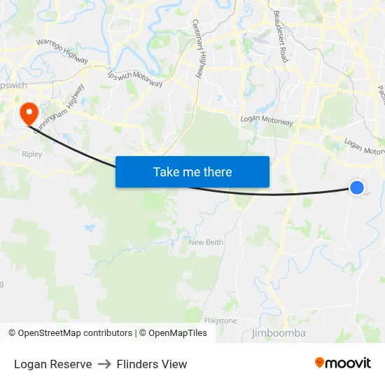 Logan Reserve to Flinders View map