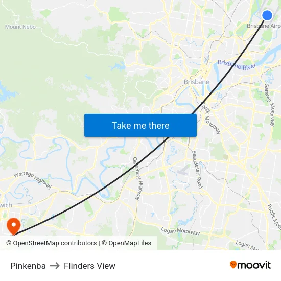 Pinkenba to Flinders View map