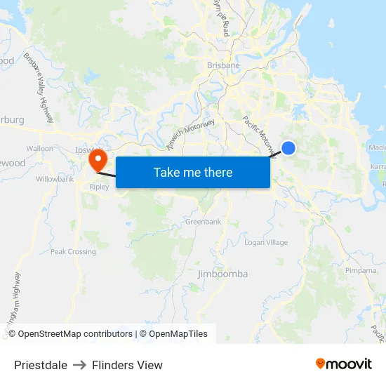 Priestdale to Flinders View map