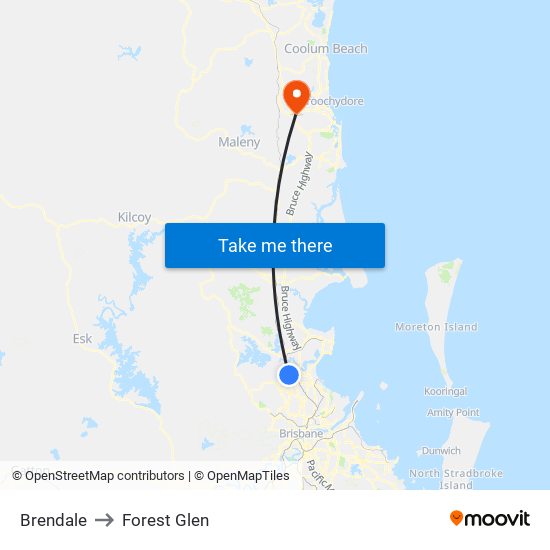 Brendale to Forest Glen map