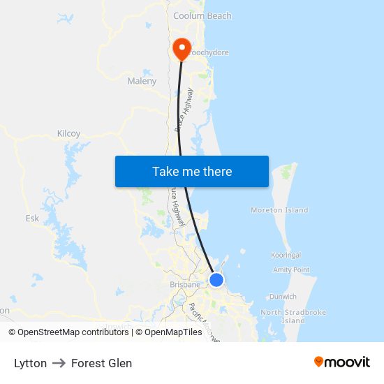 Lytton to Forest Glen map