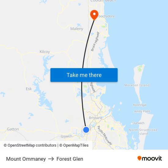 Mount Ommaney to Forest Glen map