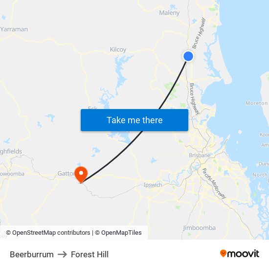 Beerburrum to Forest Hill map