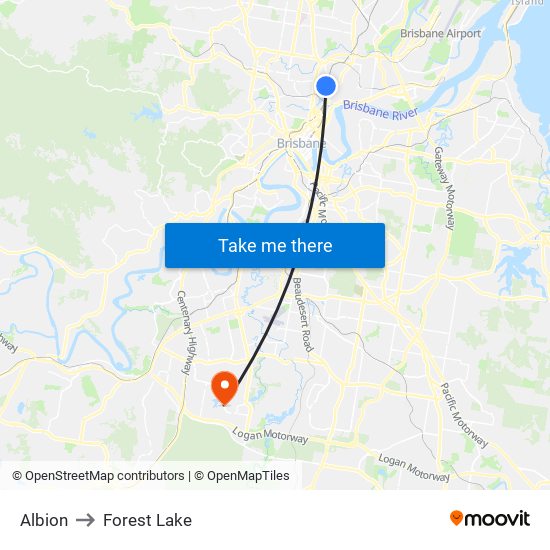 Albion to Forest Lake map
