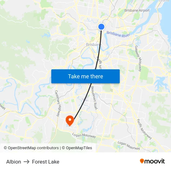 Albion to Forest Lake map
