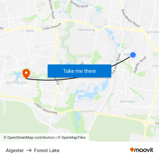 Algester to Forest Lake map