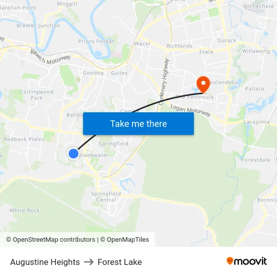 Augustine Heights to Forest Lake map