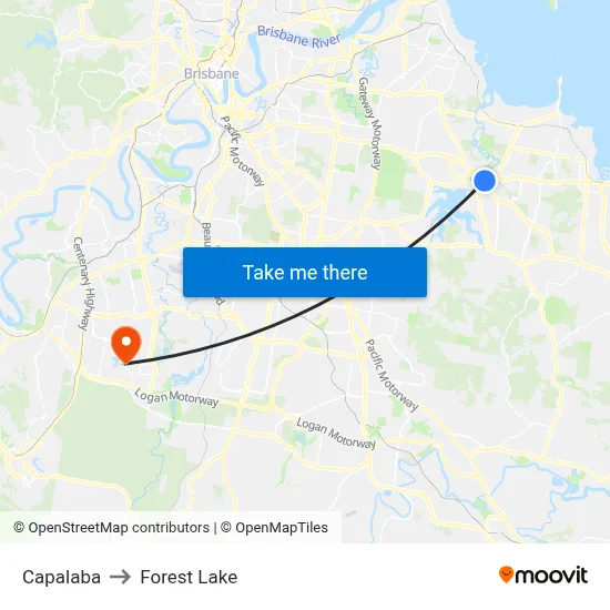 Capalaba to Forest Lake map