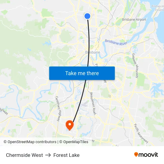 Chermside West to Forest Lake map