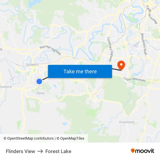Flinders View to Forest Lake map