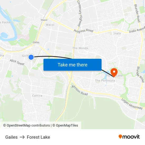 Gailes to Forest Lake map