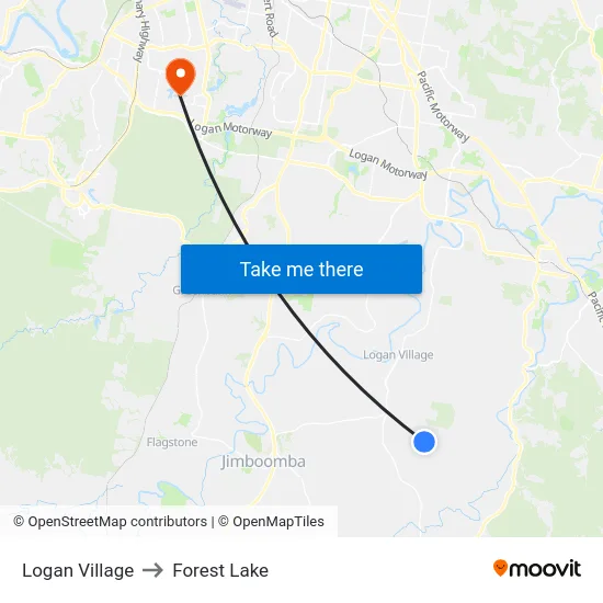 Logan Village to Forest Lake map