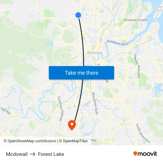 Mcdowall to Forest Lake map