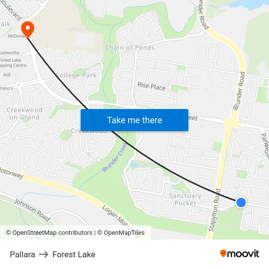 Pallara to Forest Lake map