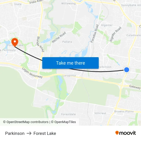 Parkinson to Forest Lake map