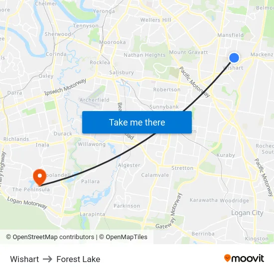 Wishart to Forest Lake map