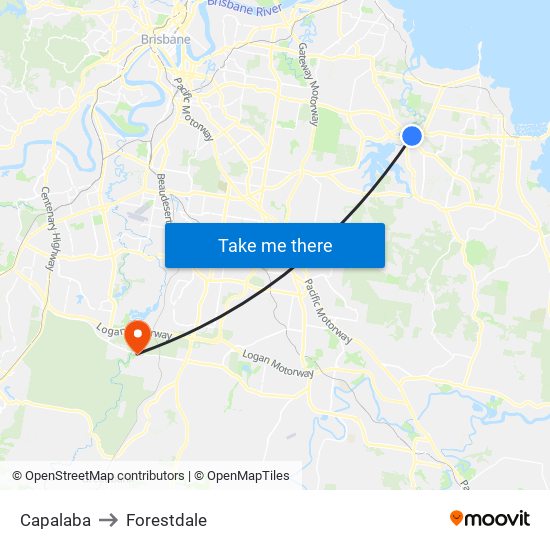 Capalaba to Forestdale map