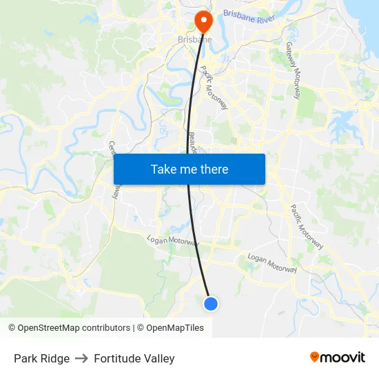 Park Ridge to Fortitude Valley map