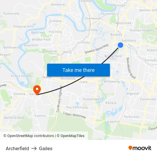 Archerfield to Gailes map