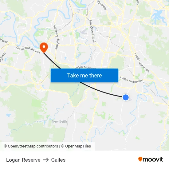 Logan Reserve to Gailes map