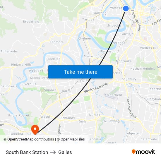 South Bank Station to Gailes map