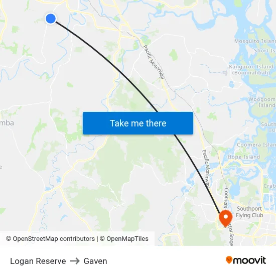 Logan Reserve to Gaven map