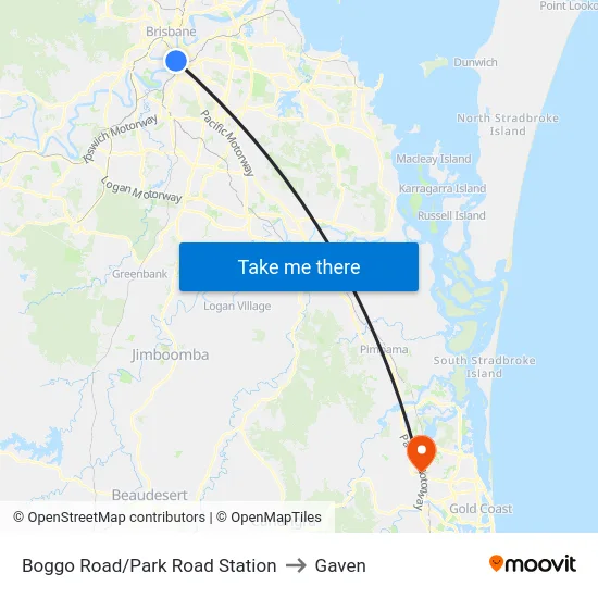 Boggo Road Station to Gaven map
