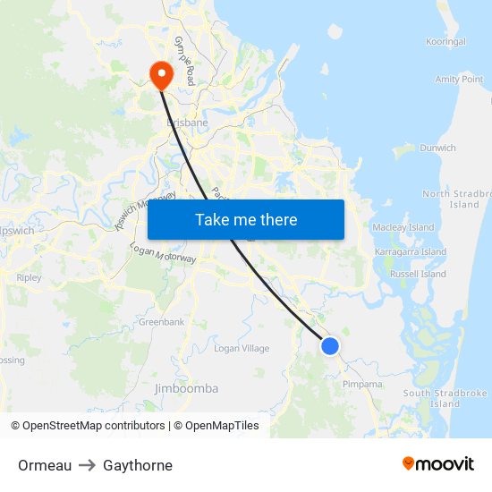 Ormeau to Gaythorne map