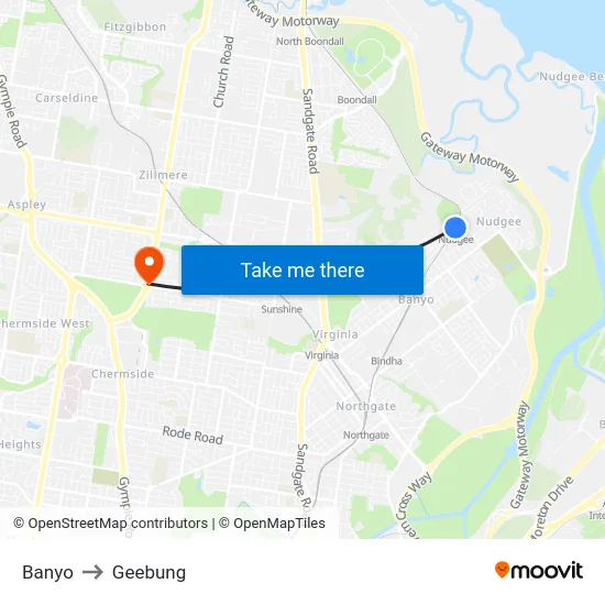 Banyo to Geebung map