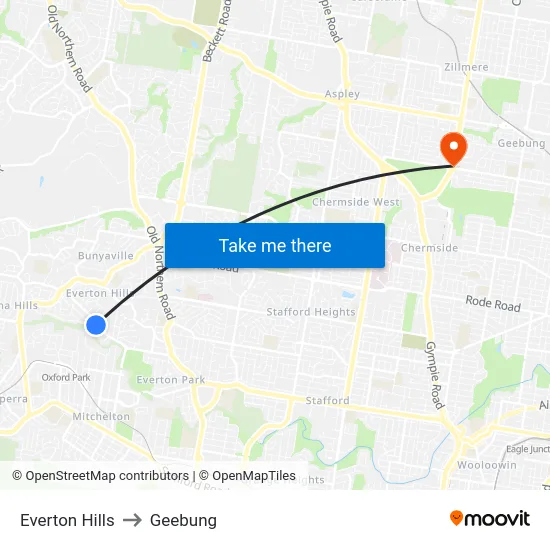 Everton Hills to Geebung map
