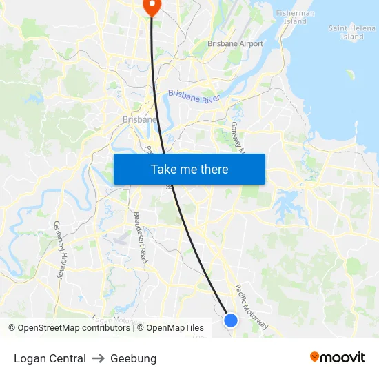 Logan Central to Geebung map
