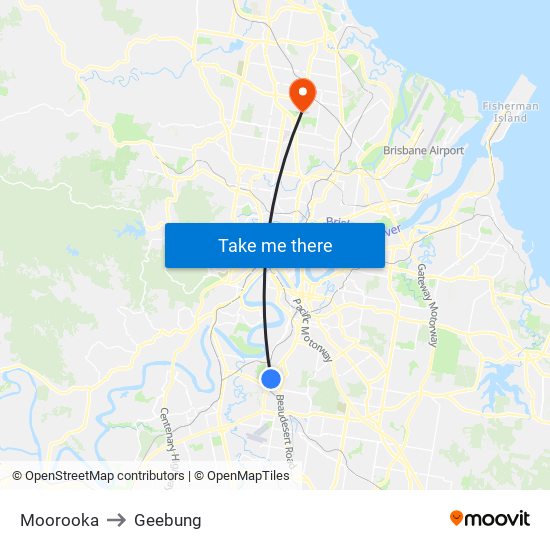 Moorooka to Geebung map