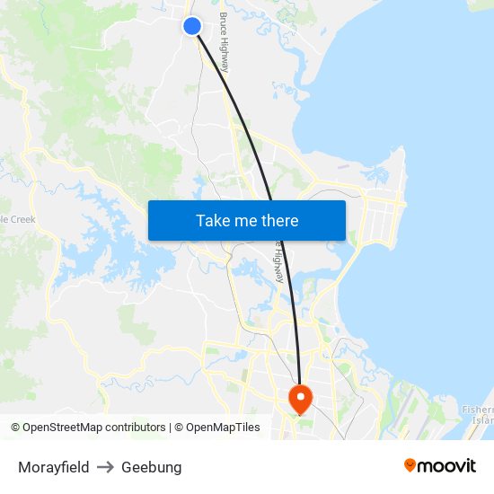 Morayfield to Geebung map