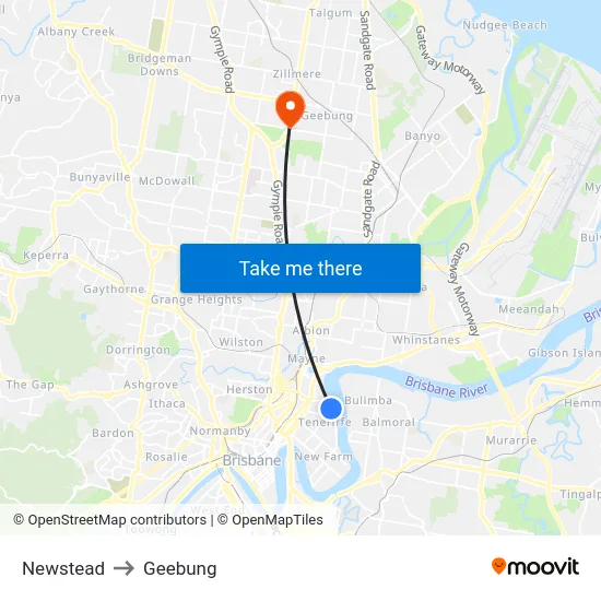 Newstead to Geebung map