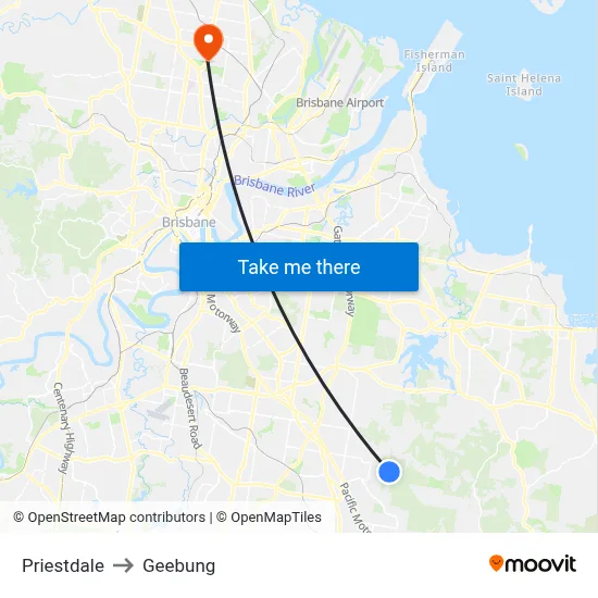 Priestdale to Geebung map