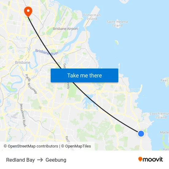 Redland Bay to Geebung map