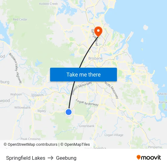 Springfield Lakes to Geebung map