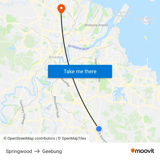 Springwood to Geebung map