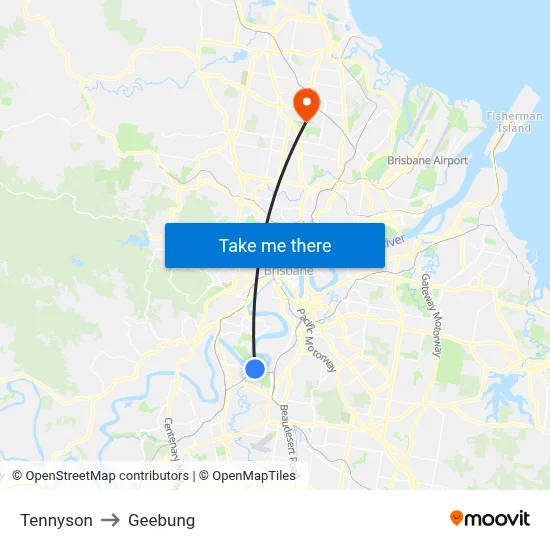 Tennyson to Geebung map