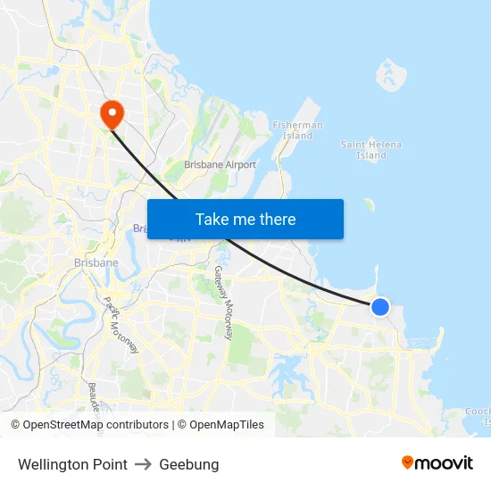 Wellington Point to Geebung map