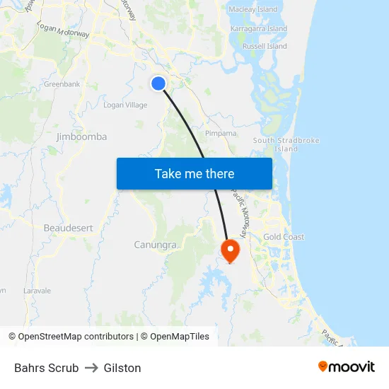 Bahrs Scrub to Gilston map