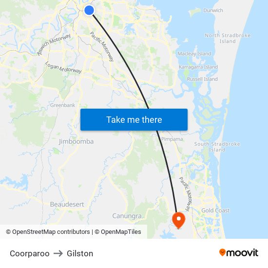 Coorparoo to Gilston map