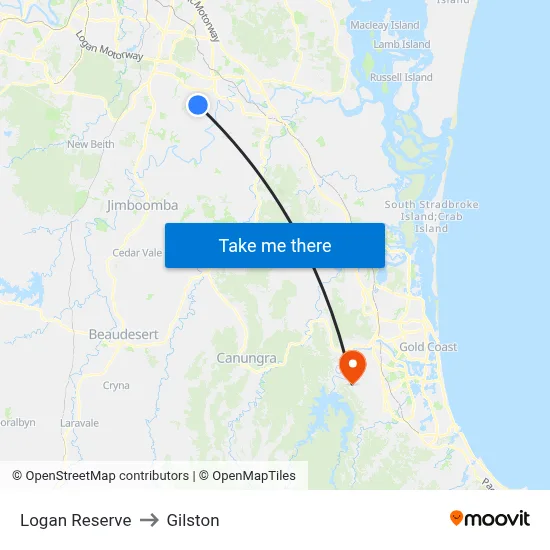 Logan Reserve to Gilston map